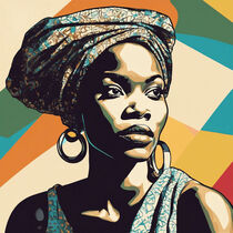 Ijeoma Pop Art Portrait von Ashitey  Zigah