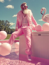 Der Flamingo Man | Pop Art in Pink von Frank Daske