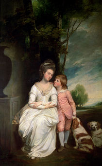 The Countess of Albemarle and her son  by George Romney