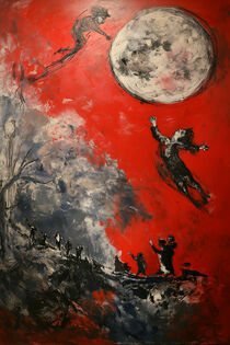 Nachtballade des roten Mondes by Marc Chagall