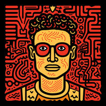 Portrait in Dynamic Rhythm by Keith Haring