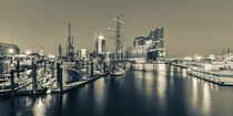 Ausflugsboote im Hamburger Hafen in Hamburg - monochrom by dieterich-fotografie