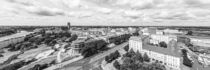 Panorama Stadtzentrum Magdeburg mit dem Dom - monochrom