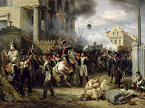 The Gate at Clichy during the Defence of Paris von Emile Jean Horace Vernet