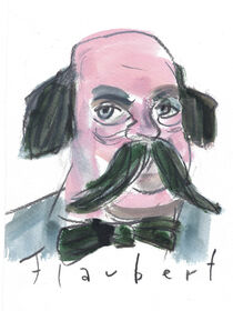 Wolf-Dieter Pfennig: Gustave Flaubert | Gezeichnetes Portrait by Wolf-Dieter Pfennig