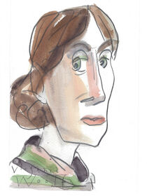 Wolf-Dieter Pfennig:  Virginia Woolf  | Gezeichnetes Portrait by Wolf-Dieter Pfennig