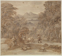Landscape with Mercury and Apollo as a Shepherd von Claude Lorrain