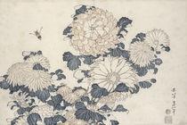 Bee and chrysanthemums by Katsushika Hokusai