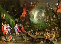 Orpheus with a Harp Playing to Pluto and Persephone in the Underworld  by Jan Brueghel the Elder