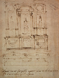 Study for a double tomb for the Medici Tombs in the New Sacristy by Michelangelo Buonarroti