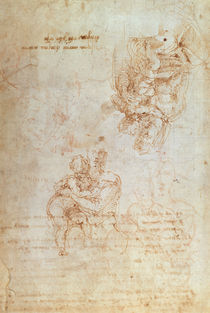 Studies of Madonna and Child  von Michelangelo Buonarroti