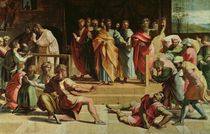 The Death of Ananias  by Raphael