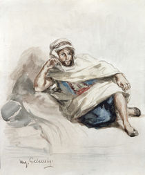 Seated Arab  by Ferdinand Victor Eugene Delacroix