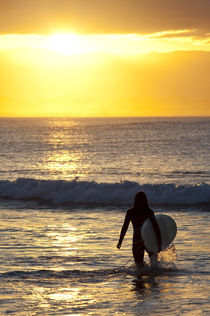 Sunset Surfer Girl by Mike Greenslade