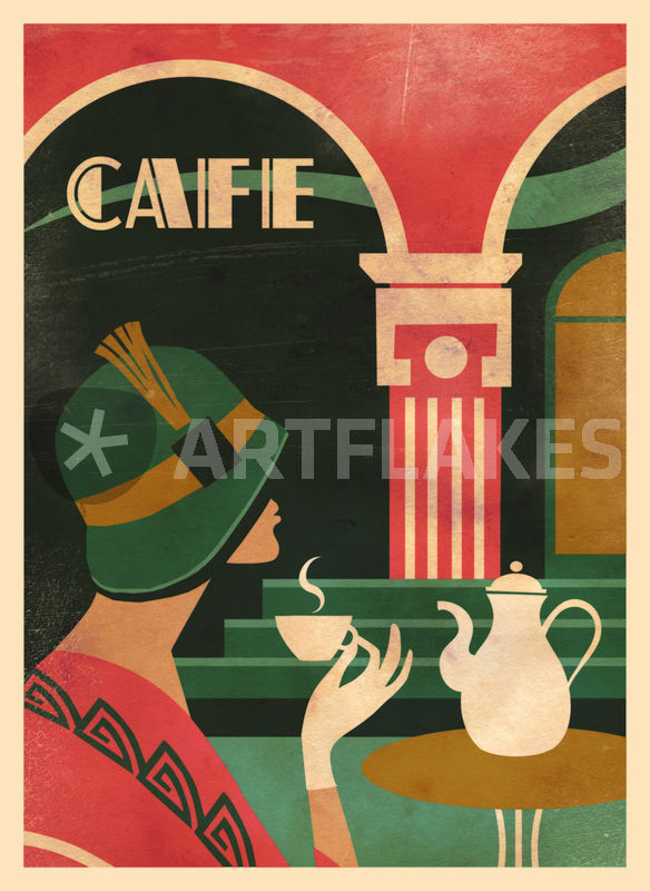 Café Art Deco I" Graphic/Illustration art prints and posters by Benjamin  Bay - ARTFLAKES.COM