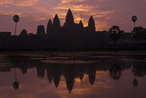 Angkor Wat - Classic Red Sky Reflection by Russell Bevan Photography