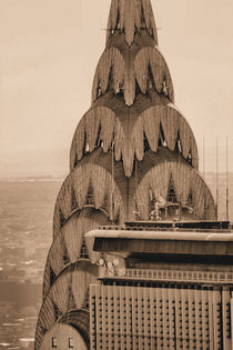 New York City Chrysler Building Roof Sepia