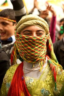 Kurdish woman at Newroz in Diyarbakir/Southeast Turkey