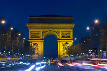 France, Paris. The Arc de Triomphe and the Champs Elysees at twilight by Danita Delimont