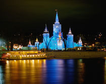 Blue lighted Ice Castle from the 1992 St. Paul winter carnival celebration von Danita Delimont