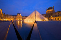 Europe, France, Paris. The Louvre museum at twilight. Credit as von Danita Delimont