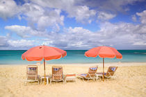 TURKS & CAICOS, Providenciales Island, Grace Bay Beach chairs on Grace Bay by Danita Delimont