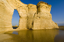 The Keyhole of the Monument Rocks aka Chalk Pyramids in western Kansas by Danita Delimont