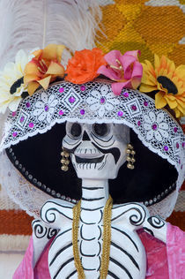 Mexico, San Miguel de Allende, Skeleton with hat on Day of The Dead festival by Danita Delimont