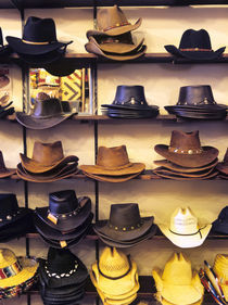Wide variety of cowboy hats in Old Town Albuquerque, NM. von Danita Delimont