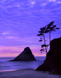 USA, Oregon, Sunset over rock formations at Devil's Elbow State Park. Credit as von Danita Delimont