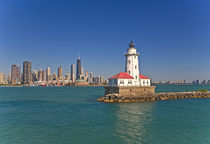 Passing by Chicago Harbor Lighthouse.USA by Danita Delimont