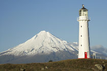 Cape Egmont Lighthouse and Mt Taranaki / Mt Egmont, Taranaki, North Island by Danita Delimont