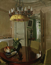 F.Vallotton, Esszimmer mit Blumenstrauss von klassik art