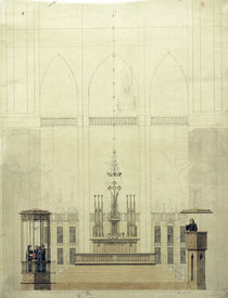 C.D.Friedrich, Altarraum mit Taufkapelle von klassik art