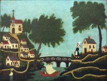 H.Rousseau, Landschaft mit Bruecke von klassik art
