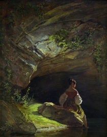 C.Spitzweg, Maedchen vor der Grotte by klassik art