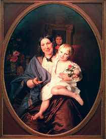 F.G.Waldmueller, Unbekannte Dame mit Kind by klassik art