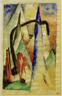 Franz Marc, Pferd in Landschaft von klassik art