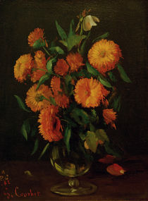 'G.Courbet, Vase mit Ringelblumen' by AKG  Images