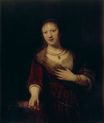 Rembrandt, Saskia mit roter Blume von klassik art