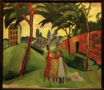 A.Macke, Landschaft mit drei Maedchen von klassik art