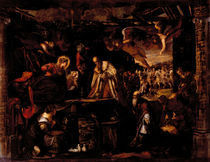Tintoretto, Anbetung der Koenige von klassik art