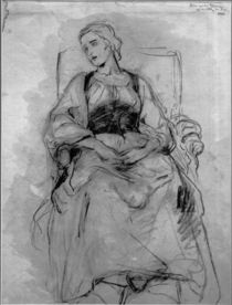 Ludwig Knaus, Sitzende junge Frau by klassik art