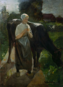 Max Liebermann, Maedchen mit Kuh by klassik art