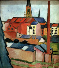 A.Macke, Marienkirche mit Haeusern .... von klassik art