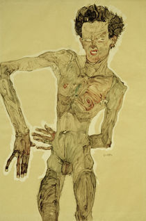 Egon Schiele, Aktselbstbildnis 1910 by klassik art