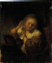 Rembrandt, Frau mit Ohrringen by klassik art