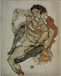 Egon Schiele, Sitzendes Paar by klassik art