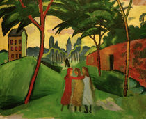 A.Macke, Landschaft mit drei Maedchen by klassik art