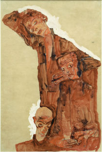 Egon Schiele, Dreifache Selbstdarstell. von klassik art